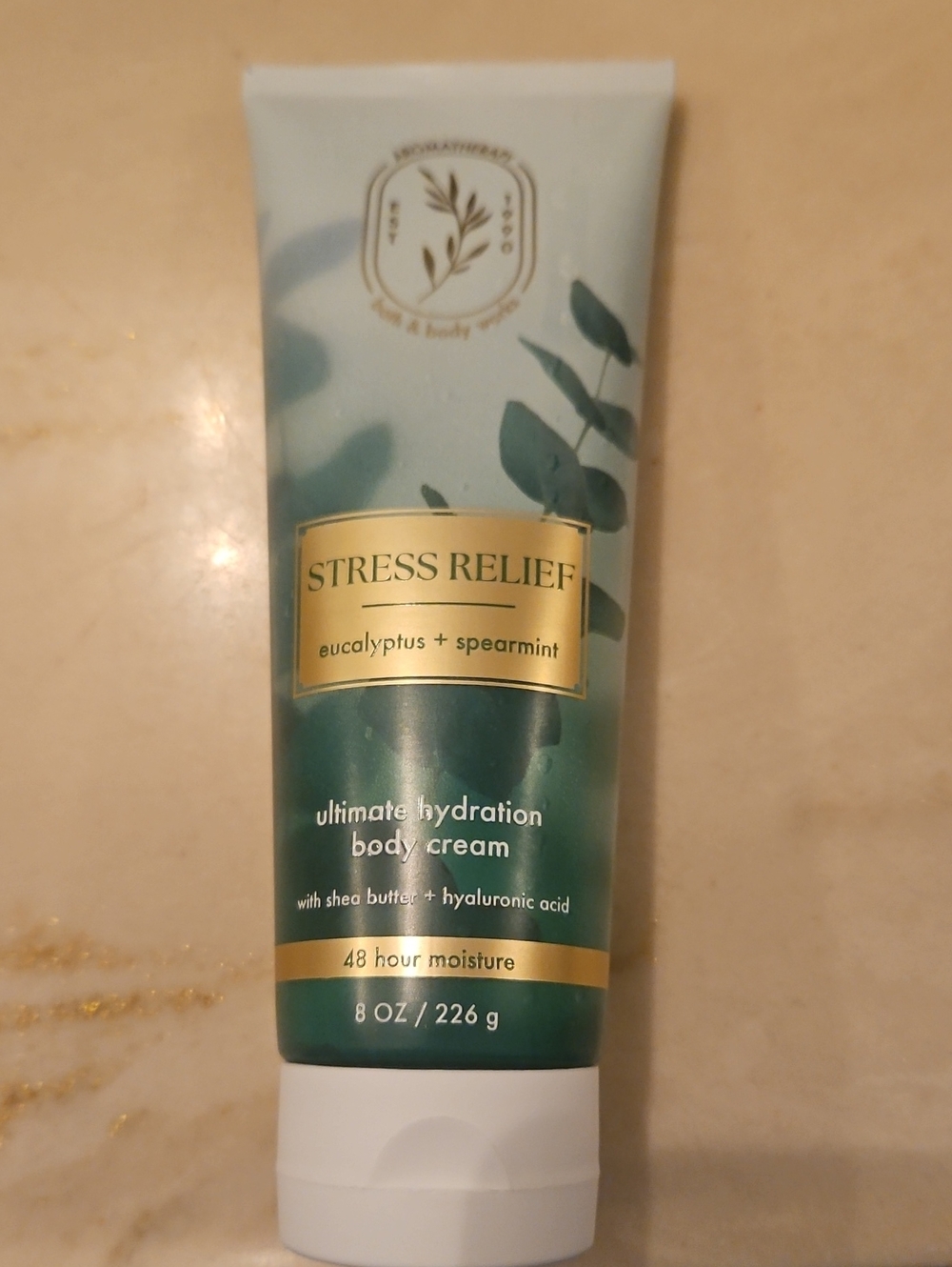 Bath & Body Works Stress Relief Eucalyptus + Spearmint Body Cream - Green & Gold